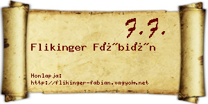 Flikinger Fábián névjegykártya
